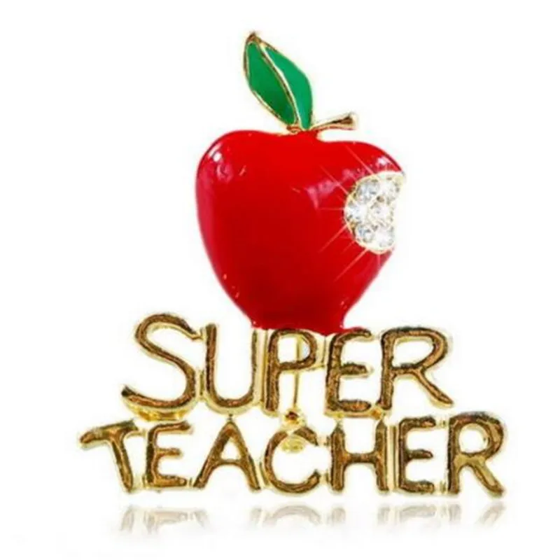 WKOUD Brand Enameled Christmas Red Apple and Super Teacher Brooch Pins for Xmas Day's Gifts
WKOUD Brand Enameled Christmas Red Apple and Super Teacher Brooch Pins for Xmas Day's Gifts