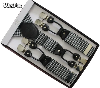Winfox Vintage Male Suspenders Leather Men Houndstooth 3.5cm Wide Elastic Solid Pants Braces Adult Suspender 6 Clip-on
Winfox Vintage Male Suspenders Leather Men Houndstooth 3.5cm Wide Elastic Solid Pants Braces Adult Suspender 6 Clip-on