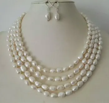 4rows Baroque White Pearl Jewelry Sets Necklace Earrings Pearl Sets For Women Party Jewelry Wedding Birthday Christmas Gift
4rows Baroque White Pearl Jewelry Sets Necklace Earrings Pearl Sets For Women Party Jewelry Wedding Birthday Christmas Gift