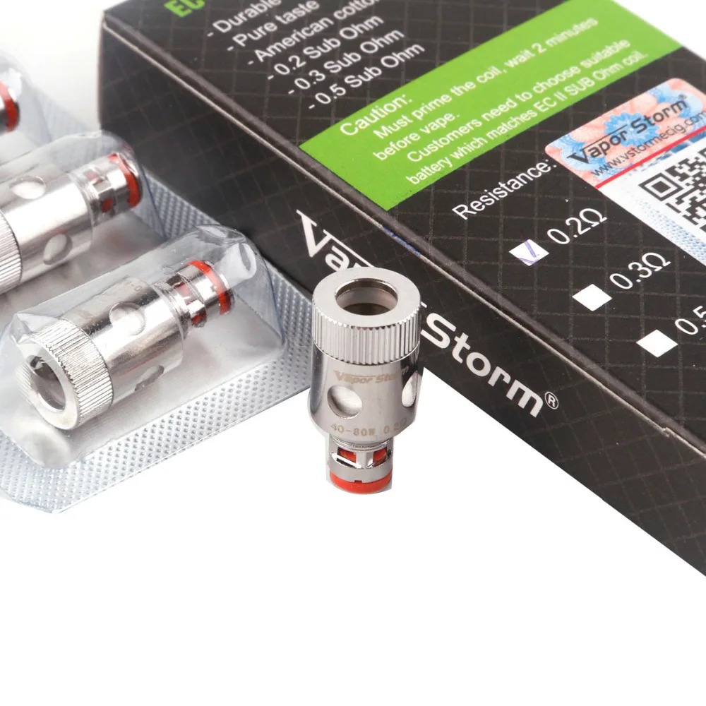 5pcs origianl Vapor Storm EC Tank Atomizer Coil Head vapor 0.2-0.5 Ohm for EC ii Tank 80W E Cigarette Evaporator SS316 Sub Ohm
5pcs origianl Vapor Storm EC Tank Atomizer Coil Head vapor 0.2-0.5 Ohm for EC ii Tank 80W E Cigarette Evaporator SS316 Sub Ohm