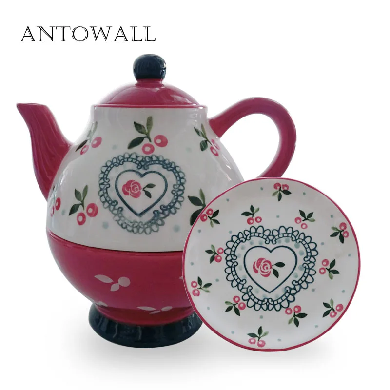 ANTOWALL Ceramic Kettle Teapot Household Single Pot Tea Cup Cherry Household Disc Plate Flat Plate Dim Sum Plate Set
ANTOWALL Ceramic Kettle Teapot Household Single Pot Tea Cup Cherry Household Disc Plate Flat Plate Dim Sum Plate Set