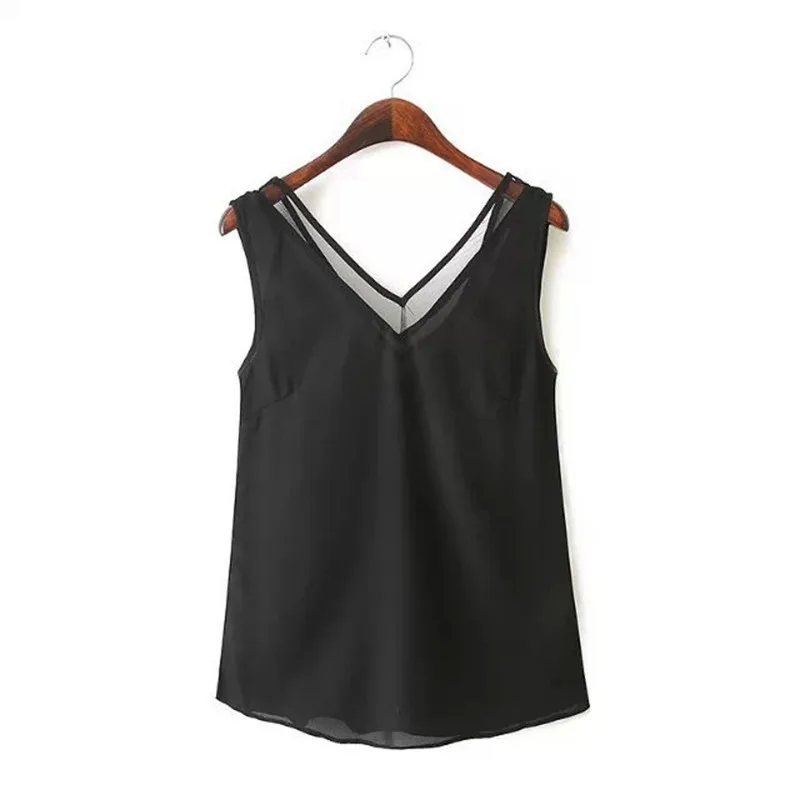 2019 Fashion Women Summer Sexy Tops Chiffon Sleeveless V-Neck Casual Black White Tank Blouse Shirts Party Casual Tops
2019 Fashion Women Summer Sexy Tops Chiffon Sleeveless V-Neck Casual Black White Tank Blouse Shirts Party Casual Tops