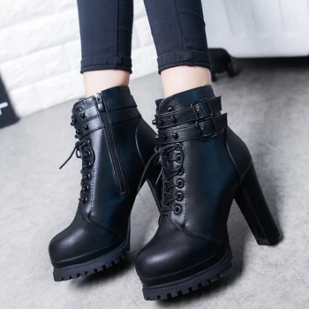 GOXPACER 2018 New Autumn Boots Women Shoes Mid Heels Motorcycle Boots Shoes PU Martin Boots Round Toe Metal Buckle British Style
GOXPACER 2018 New Autumn Boots Women Shoes Mid Heels Motorcycle Boots Shoes PU Martin Boots Round Toe Metal Buckle British Style