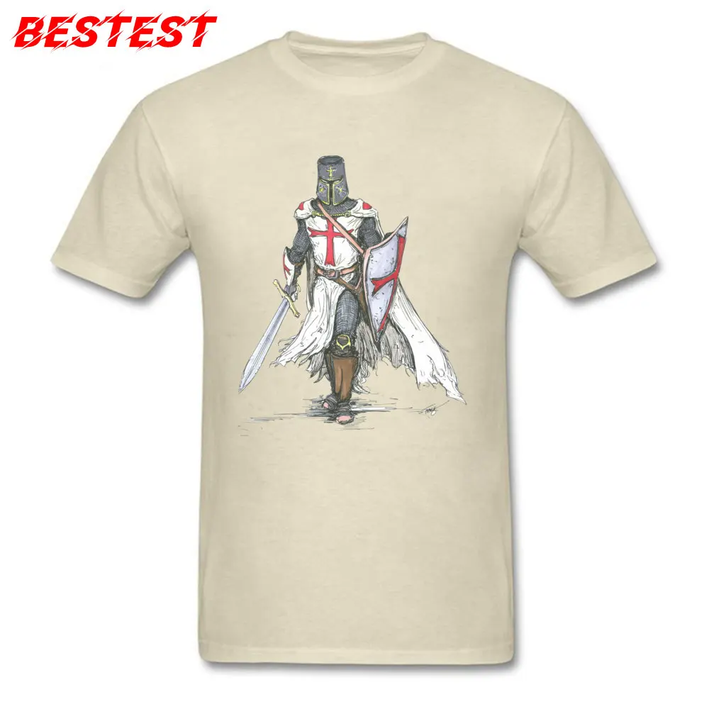 201896Ycrusades middle ages T Shirt 2018 O-Neck Crazy Short Sleeve Pure Cotton Young T Shirts Party Tee-Shirts 201896Ycrusades middle ages beige