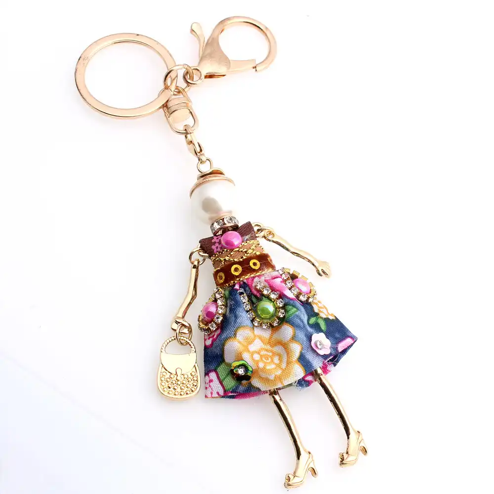 fashion cute doll key chain for keys women girl handbag phone