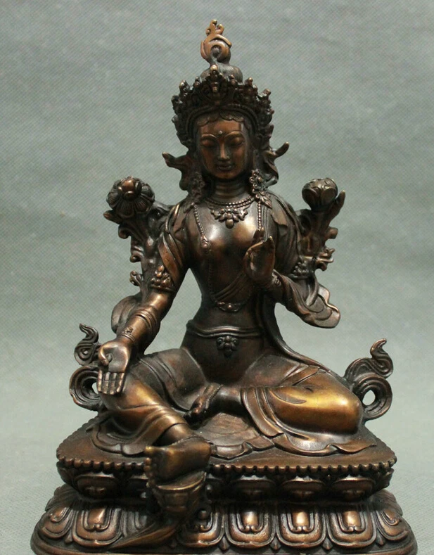 song voge gem S2339 8" Tibet Buddhism Bronze Collect Lotus Green Tara Buddha Kwan-yin Goddess Statue
song voge gem S2339 8" Tibet Buddhism Bronze Collect Lotus Green Tara Buddha Kwan-yin Goddess Statue