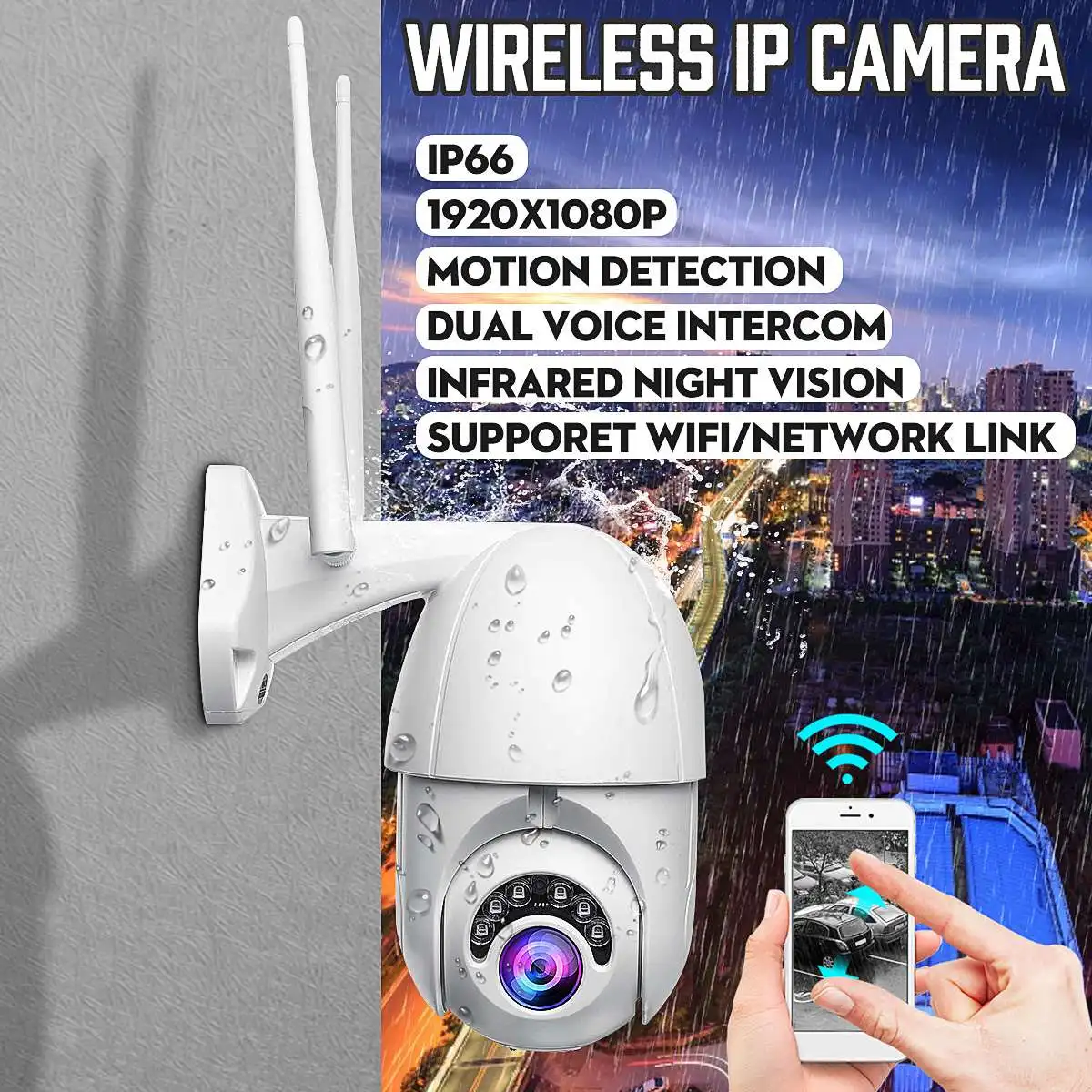 WIFI Camera 1080P Outdoor PTZ IP Camera Speed Dome CCTV Surveilance Camera APP Control IR Night Vision Home Security
WIFI Camera 1080P Outdoor PTZ IP Camera Speed Dome CCTV Surveilance Camera APP Control IR Night Vision Home Security