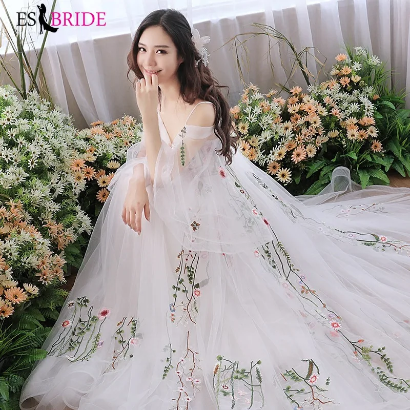 Simple White Wedding Dress Long Elegant Lace Flower Appliques Wedding Dresses 2019 A-line Tulle Sleeve Vestido De Noiva ES1891
Simple White Wedding Dress Long Elegant Lace Flower Appliques Wedding Dresses 2019 A-line Tulle Sleeve Vestido De Noiva ES1891