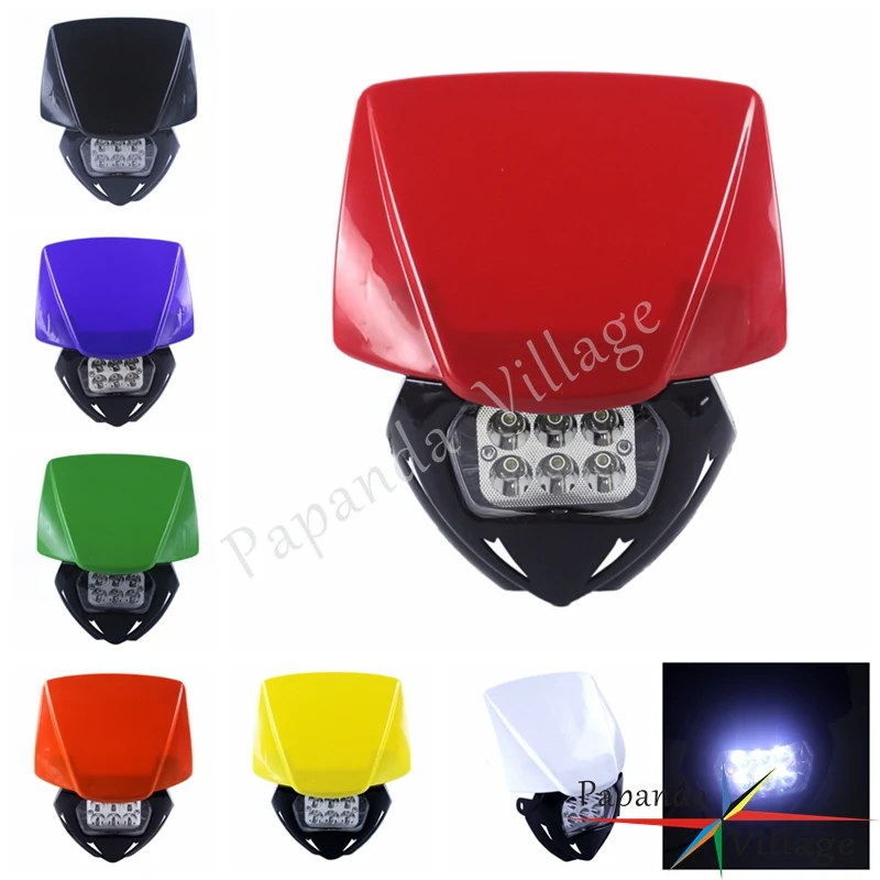 Red Motorbike LED Supermoto Front Headlight Dirt Bike Head Lamp Off Road for Honda CRF 250R 450R CB 300 WR TTR YZF EXC
Red Motorbike LED Supermoto Front Headlight Dirt Bike Head Lamp Off Road for Honda CRF 250R 450R CB 300 WR TTR YZF EXC