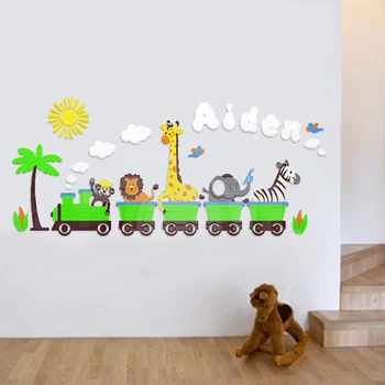Cute children's room animal small train waist line 3D acrylic wall stickers rail train stickers
Cute children's room animal small train waist line 3D acrylic wall stickers rail train stickers