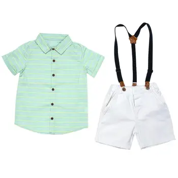 Summer Baby Clothing Baby Toddler Kids Boys Green Shirt + White Suspender Trousers Outfits Blending Clothes Set
Summer Baby Clothing Baby Toddler Kids Boys Green Shirt + White Suspender Trousers Outfits Blending Clothes Set