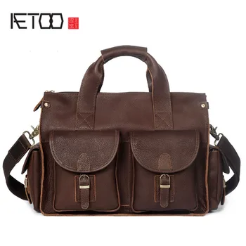 AETOO Men's Handbag Crazy Horse Leather Handmade Retro Briefcase Shoulder Messenger Bag Genuine Leather Men's Bag Computer Bag
AETOO Men's Handbag Crazy Horse Leather Handmade Retro Briefcase Shoulder Messenger Bag Genuine Leather Men's Bag Computer Bag