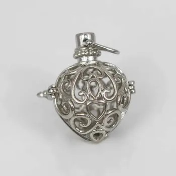 Rhodium tone Filigree Hollow Heart Ball Box Cage Locket Pendants For DIY Essential Oil Diffuser Perfume Sound Chime Necklace
Rhodium tone Filigree Hollow Heart Ball Box Cage Locket Pendants For DIY Essential Oil Diffuser Perfume Sound Chime Necklace