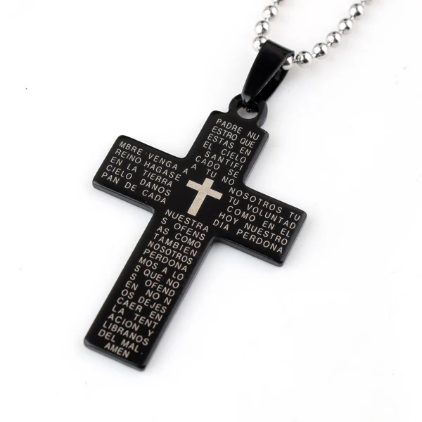 free shipping Holy Bible Cross pendant necklaces bead chain for women men 316L Stainless Steel necklace silver gold black
free shipping Holy Bible Cross pendant necklaces bead chain for women men 316L Stainless Steel necklace silver gold black