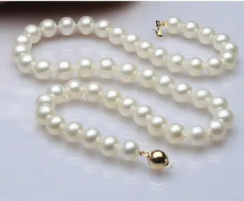 Jewelry Pearl Necklace noble women gift 17INCH GOLD CLASP HUGE genuine A 9-10mm white cultured pearl necklace Free Shipping
Jewelry Pearl Necklace noble women gift 17INCH GOLD CLASP HUGE genuine A 9-10mm white cultured pearl necklace Free Shipping