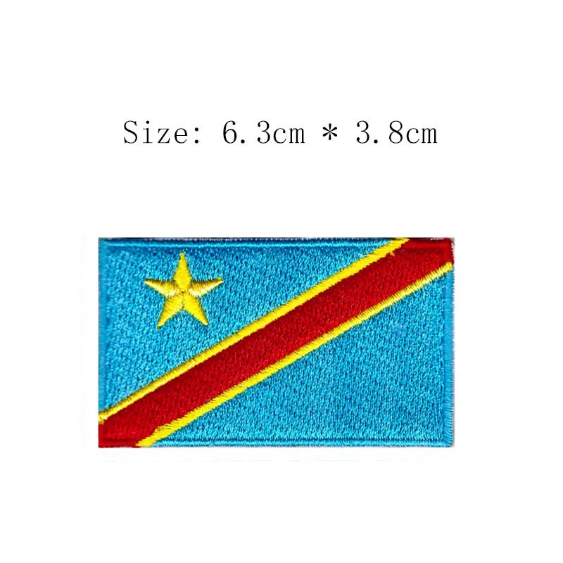 Democratic Republic of Congo embroidery flag patch Zaire emblem Kinshasa city Wholesale free shipping iron sew on bag left chest
Democratic Republic of Congo embroidery flag patch Zaire emblem Kinshasa city Wholesale free shipping iron sew on bag left chest