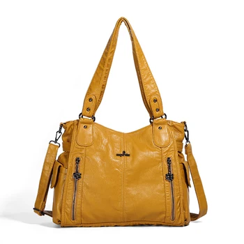 Large Capacity Designer Women Durable Casual Hobos Tote Handbag Female Bags Washed PU Leather Shoulder Sling Bags for Ladies
Large Capacity Designer Women Durable Casual Hobos Tote Handbag Female Bags Washed PU Leather Shoulder Sling Bags for Ladies