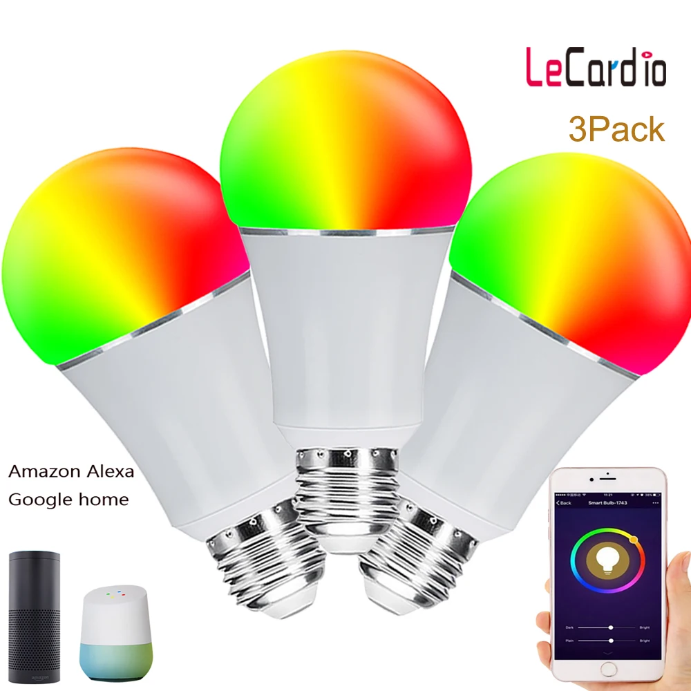 New 3 Pack Led Smart Wifi Light Bulb, RGB White 7W 16 Million RGB Color Stage Lamp Compatible with Alexa Google Home Phone App
New 3 Pack Led Smart Wifi Light Bulb, RGB White 7W 16 Million RGB Color Stage Lamp Compatible with Alexa Google Home Phone App