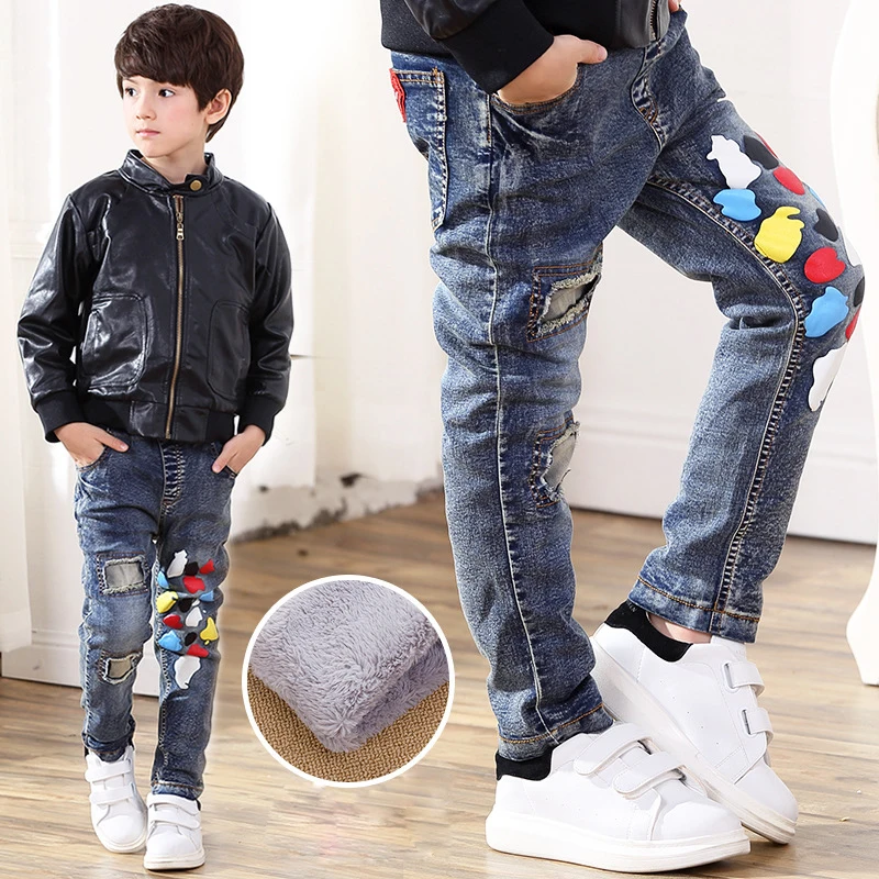 Thicken Kids Jeans Elastic Waist Straight Jeans Plus Velvet Denim Pants For Boys Age 3-8Y Boy Jeans High Quality
Thicken Kids Jeans Elastic Waist Straight Jeans Plus Velvet Denim Pants For Boys Age 3-8Y Boy Jeans High Quality