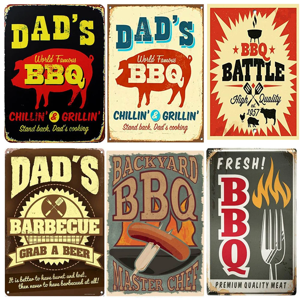 DAD'S BBQ Retro Plaque Wall Decor for Bar Pub Kitchen Party Zone Vintage Metal Signs Poster Plate Home Decor 20*30cm
DAD'S BBQ Retro Plaque Wall Decor for Bar Pub Kitchen Party Zone Vintage Metal Signs Poster Plate Home Decor 20*30cm