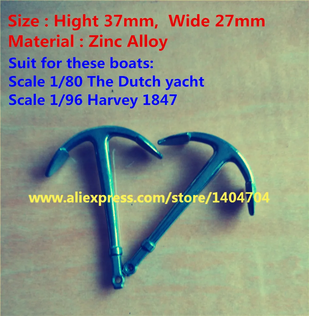 NIDALE Model The Dutch royal yacht model upgrade accessories the Zinc Alloy anchor model Length 37x27mm 2 pcs/set
NIDALE Model The Dutch royal yacht model upgrade accessories the Zinc Alloy anchor model Length 37x27mm 2 pcs/set