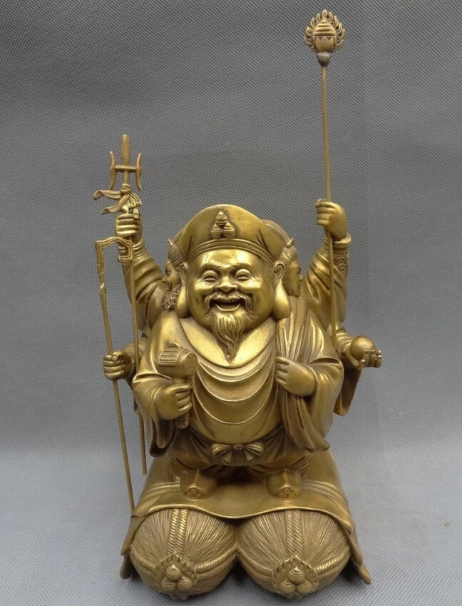USPS to USA S1250 10" Chinese Brass Buddhist Wealth 3 Face Vajra Buddha Money Bag Statue Sculpture (B0328)
USPS to USA S1250 10" Chinese Brass Buddhist Wealth 3 Face Vajra Buddha Money Bag Statue Sculpture (B0328)