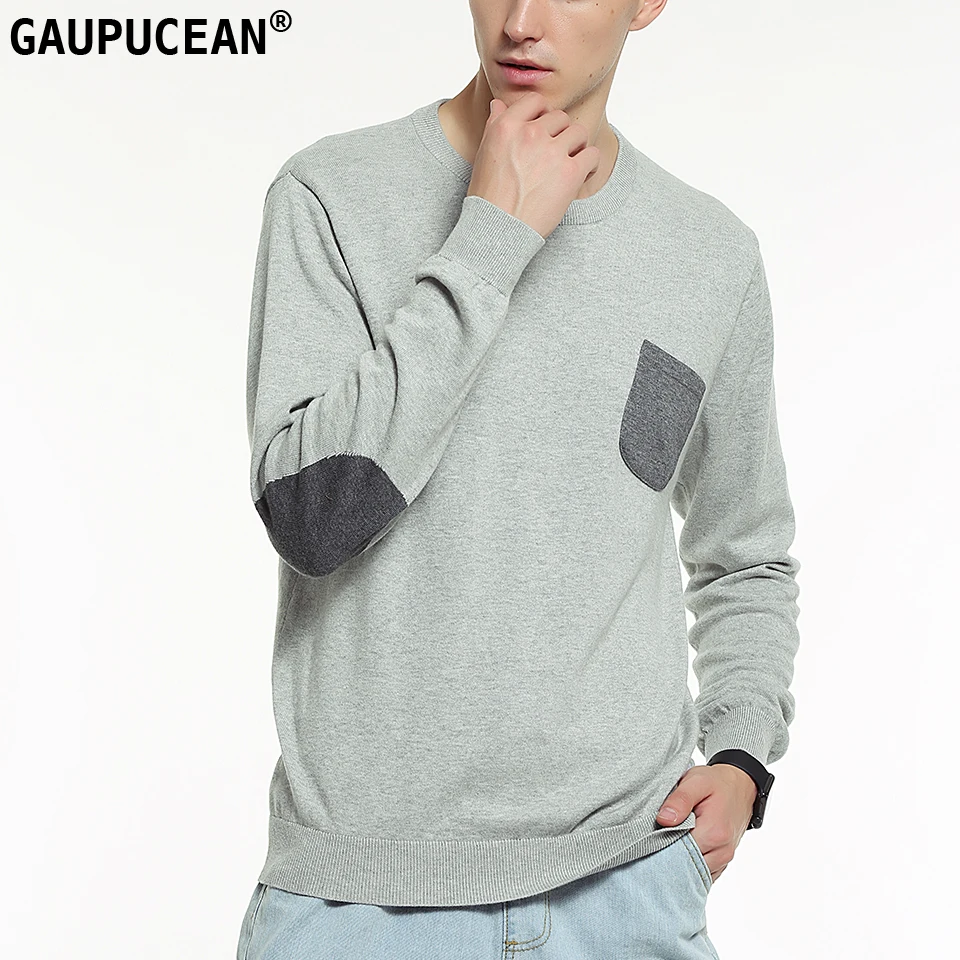 Genuine Gaupucean Man Knitwear Pure 100% Cotton Patchwork Long Sleeve Black Grey Pullover Autumn Winter Round Neck Men Sweater
Genuine Gaupucean Man Knitwear Pure 100% Cotton Patchwork Long Sleeve Black Grey Pullover Autumn Winter Round Neck Men Sweater