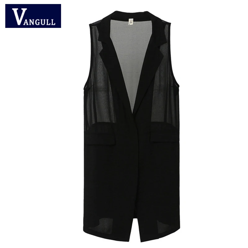 2019 New Style Fashion Woman Suit Vest Long Chiffon Thin slim elegant office Vest Female Tops black Vest Jackets Double Pockets
2019 New Style Fashion Woman Suit Vest Long Chiffon Thin slim elegant office Vest Female Tops black Vest Jackets Double Pockets