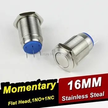 10pcs/lot momentary dia.16mm metal push button switch pcb type SPST stainless steal push button switch flat round head IP65
10pcs/lot momentary dia.16mm metal push button switch pcb type SPST stainless steal push button switch flat round head IP65