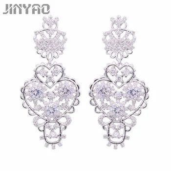 JINYAO Luxury Long Earrings For Women Bridal Sparkling Flowers Zircons Stud Earrings Wedding Accessories Jewelry Bijouterie
JINYAO Luxury Long Earrings For Women Bridal Sparkling Flowers Zircons Stud Earrings Wedding Accessories Jewelry Bijouterie