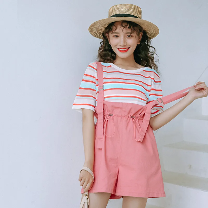 2019 New Korean Cute High Waist Overalls Women Summer Casual Drawstring Stretch Waist Loose Shorts Pink/White Kawaii Short
2019 New Korean Cute High Waist Overalls Women Summer Casual Drawstring Stretch Waist Loose Shorts Pink/White Kawaii Short