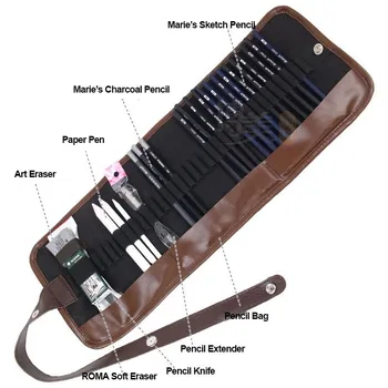 1set Pencil Sketch Suit 18 Marie's Sketch Pencils Eraser Paper Pen Knife Extender with Pencil Bag Case Painting drawing tools
1set Pencil Sketch Suit 18 Marie's Sketch Pencils Eraser Paper Pen Knife Extender with Pencil Bag Case Painting drawing tools