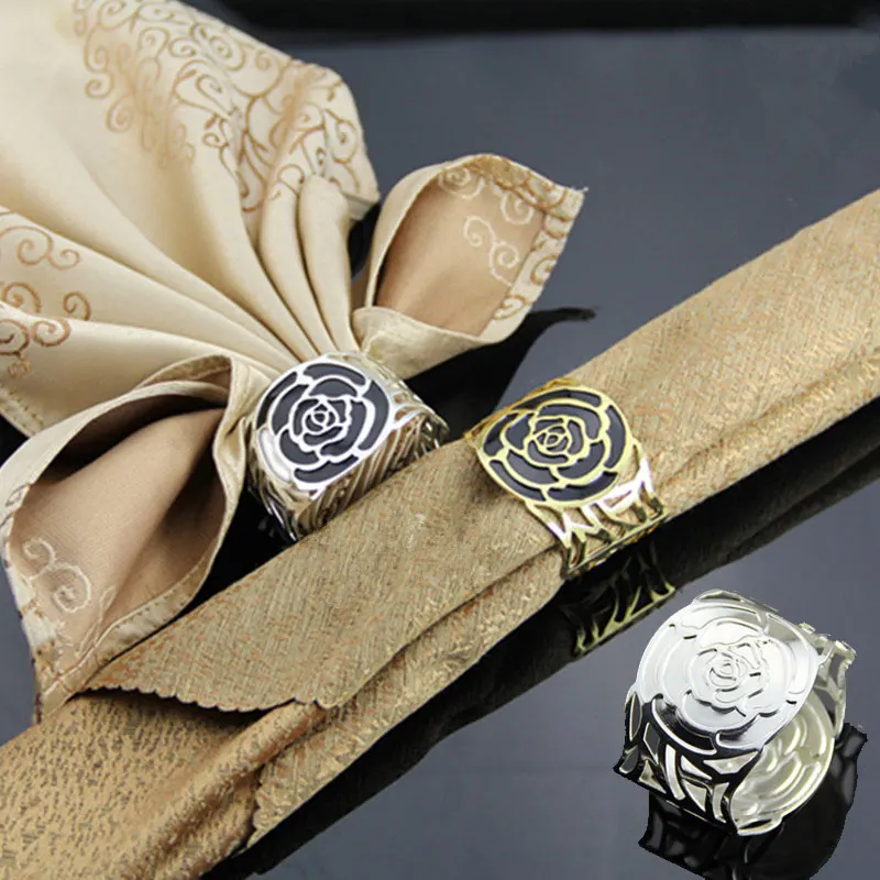 High quality Roses Silver/Black Serviette Napkin Rings Holder West Dinner Wedding Party Decoration
High quality Roses Silver/Black Serviette Napkin Rings Holder West Dinner Wedding Party Decoration