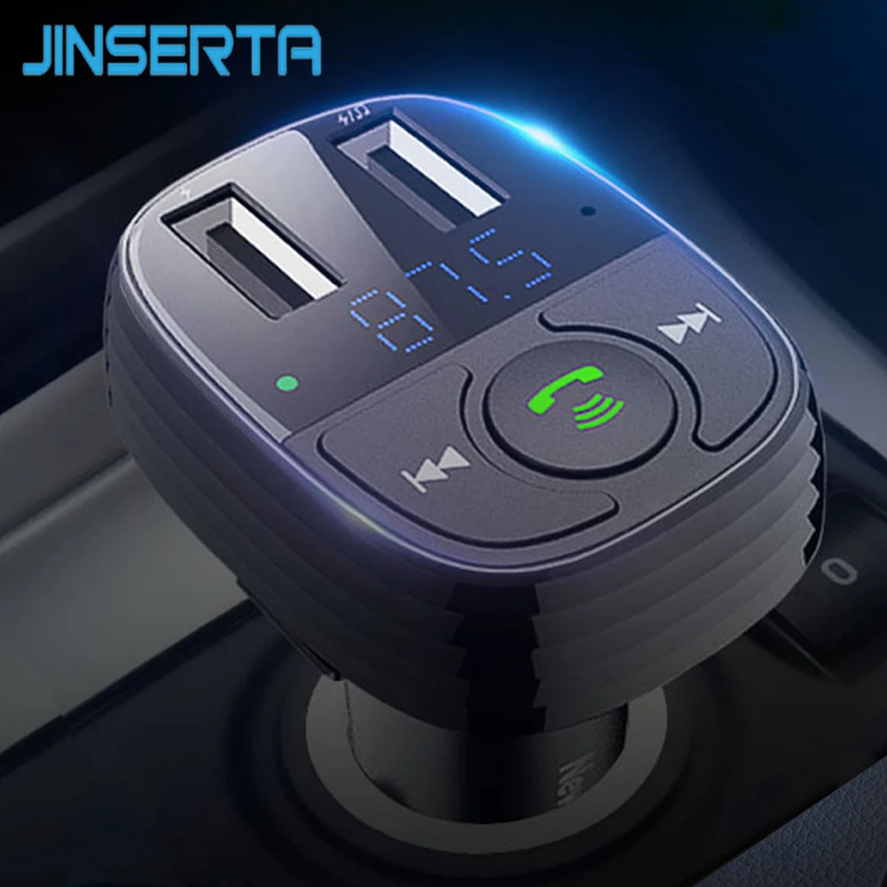 JINSERTA FM Transmitter Bluetooth Car Wirless Radio Adapter MP3 Player FM Modulator w/ Hands-free Speaking Dual USB Charging TF
JINSERTA FM Transmitter Bluetooth Car Wirless Radio Adapter MP3 Player FM Modulator w/ Hands-free Speaking Dual USB Charging TF