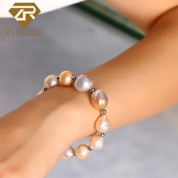 ZHAORU Natural Baroque Pearl Bracelet Fine Jewelry 925 Sterling Silver Bracelet Original Women Gift
ZHAORU Natural Baroque Pearl Bracelet Fine Jewelry 925 Sterling Silver Bracelet Original Women Gift