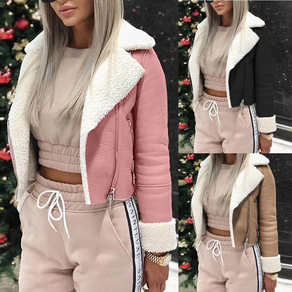 autumn Winter Women Jacket Women Lapel Suede Leather Buckle Pilot Jacket Faux Lamb Wool Jackets jaqueta feminina куртка женская
autumn Winter Women Jacket Women Lapel Suede Leather Buckle Pilot Jacket Faux Lamb Wool Jackets jaqueta feminina куртка женская