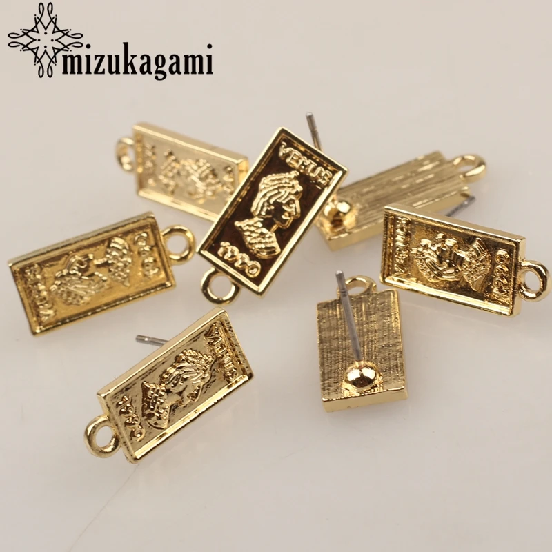 Golden Metal Zinc Alloy Stud Earrings Queen Rectangle Earrings Connector 8*17MM 6pcs/lot For DIY Earrings Jewelry Accessories 
Golden Metal Zinc Alloy Stud Earrings Queen Rectangle Earrings Connector 8*17MM 6pcs/lot For DIY Earrings Jewelry Accessories