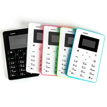 

Hottest Mini Card Phone AEKU M5 Color Screen English/Russian/Arabic Keyboard Cell phone 4.5mm Ultra Thin Pocket Mobile Phone