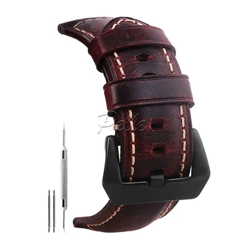 Pelle 24mm Genuine Leather Watch Band Red Oil-tanned Natural Crack Leather Wrist Straps With Black Buckle
Pelle 24mm Genuine Leather Watch Band Red Oil-tanned Natural Crack Leather Wrist Straps With Black Buckle