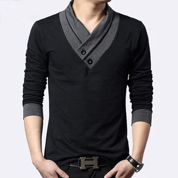 Long Sleeve T Shirt Men V Neck With Vintage Button Slim Fit Nice New Brand Fashion Casual Mens Tshirt Patchwork Male Top Tees
Long Sleeve T Shirt Men V Neck With Vintage Button Slim Fit Nice New Brand Fashion Casual Mens Tshirt Patchwork Male Top Tees