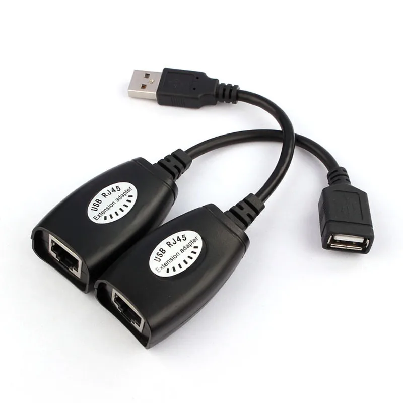 USB Extension Ethernet RJ45 Cat5e//6 Cable LAN Adapter Extender Over Repeater ON