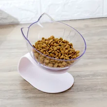 שקוף אחת כפולה יציאת כלב מתקן מים מזין כלי קערת חיות מחמד חתול מזון מים האכלת קערה(China)