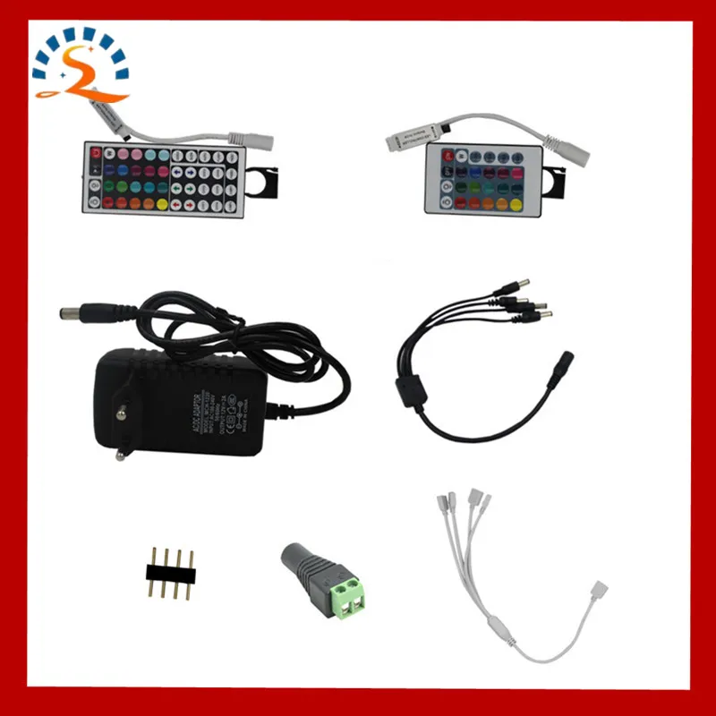 LED Strip with accessories 4-pin connector 24 44 key Controller 2A power adapter 12v DC RGB LED light with cable 1 to 2 1 to 4
LED Strip with accessories 4-pin connector 24 44 key Controller 2A power adapter 12v DC RGB LED light with cable 1 to 2 1 to 4