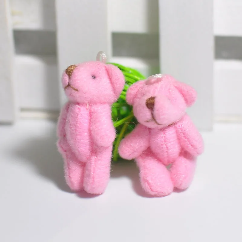 3.5cm 100pcs Mini Jointed Bear Plush Toys Cute Small DIY Teddy Bear Dolls (3)