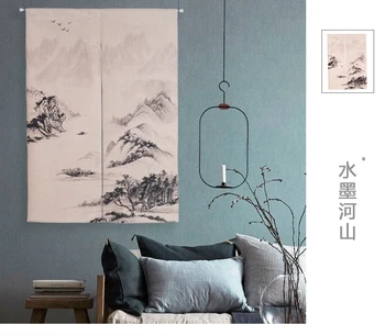 Landscape river ink painting curtain cloth art study Chinese wind door curtain porch blinds sitting living room decoration
Landscape river ink painting curtain cloth art study Chinese wind door curtain porch blinds sitting living room decoration