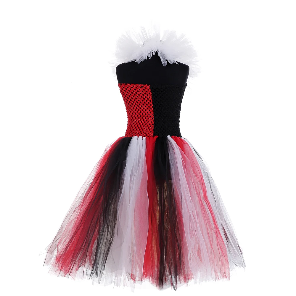 Kids Queen of Hearts Fancy Dress Costume Alice in Wonderland Girls Dresses Age 10 Vampirina Costume Halloween Cosplay Tutu Dress (8)