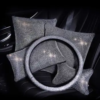 Rhinestones Crystal Car Seat belt cover pad Neck pillow Waist Support Diamond Steering wheel cover Interior Accessories Women
Rhinestones Crystal Car Seat belt cover pad Neck pillow Waist Support Diamond Steering wheel cover Interior Accessories Women