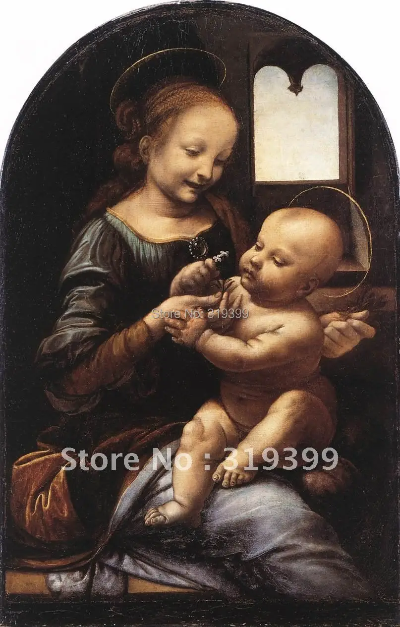 Картина маслом Размножение на льняном холсте, Мадонна с цветком от Leonardo Da Vinci, бесплатная доставка, 100% ручная работа
Картина маслом Размножение на льняном холсте, Мадонна с цветком от Leonardo Da Vinci, бесплатная доставка, 100% ручная работа