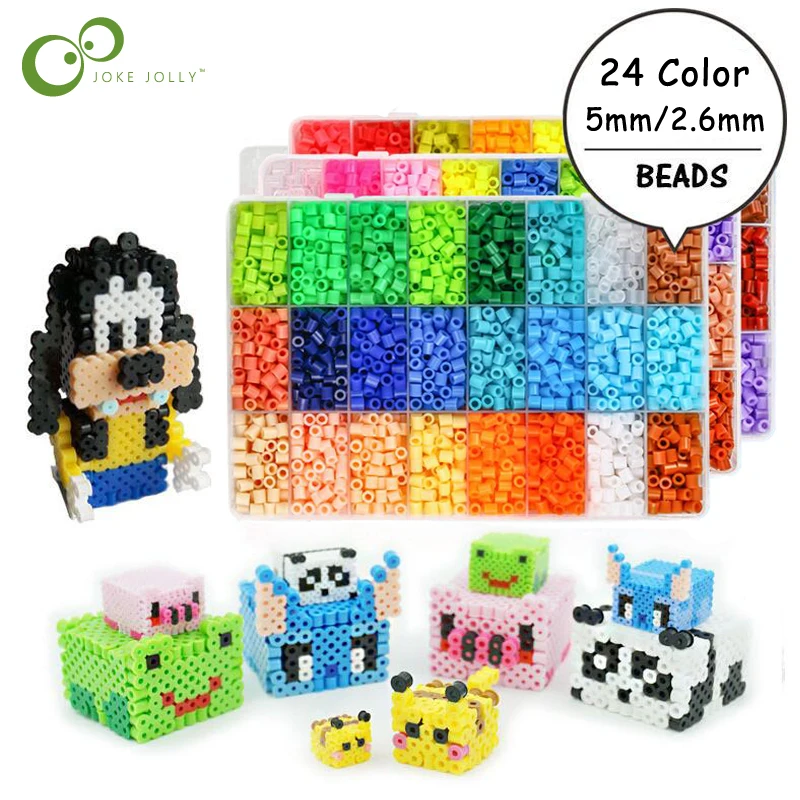 2.6mm/5mm Hama Beads Perler Beads box set 24 colors EVA Fuse beads Children DIY Educational jigsaw puzzle Toys gift For Kids GYH
2.6mm/5mm Hama Beads Perler Beads box set 24 colors EVA Fuse beads Children DIY Educational jigsaw puzzle Toys gift For Kids GYH