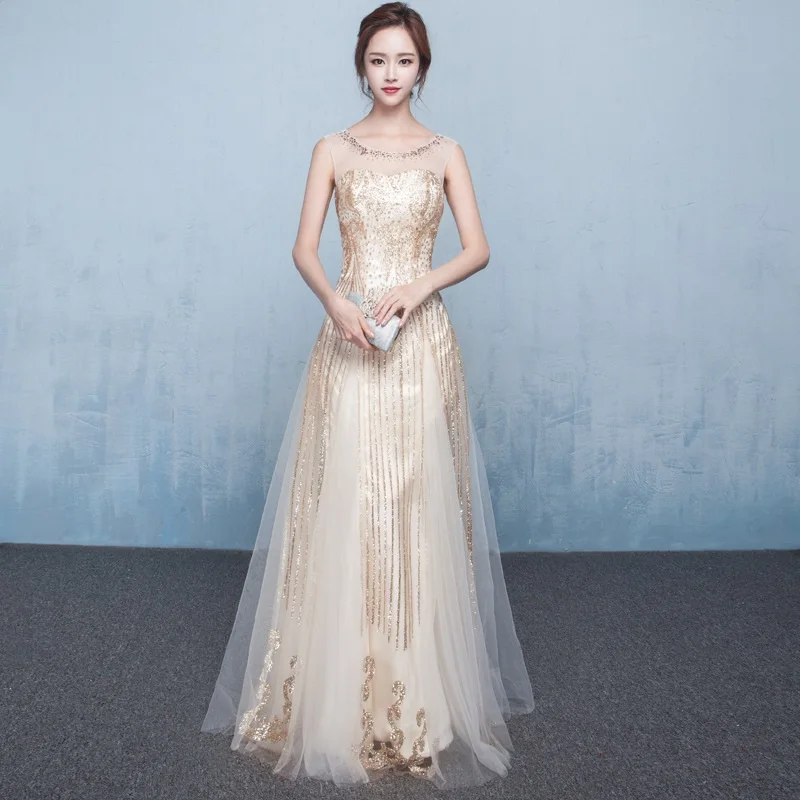 2019 Female Champagne Formal Dresses Evening Gown Sequin Long Party Dress Engagement Gown Prom Dresses Quinceanera Robe TS140
2019 Female Champagne Formal Dresses Evening Gown Sequin Long Party Dress Engagement Gown Prom Dresses Quinceanera Robe TS140